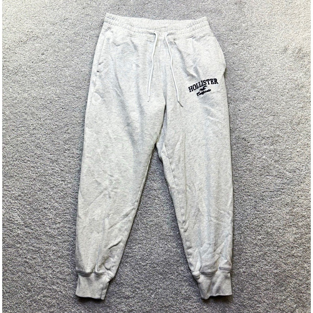 Hollister California Womens Medium Ultra High Rise Gray Jogger Sweatpants Logo
